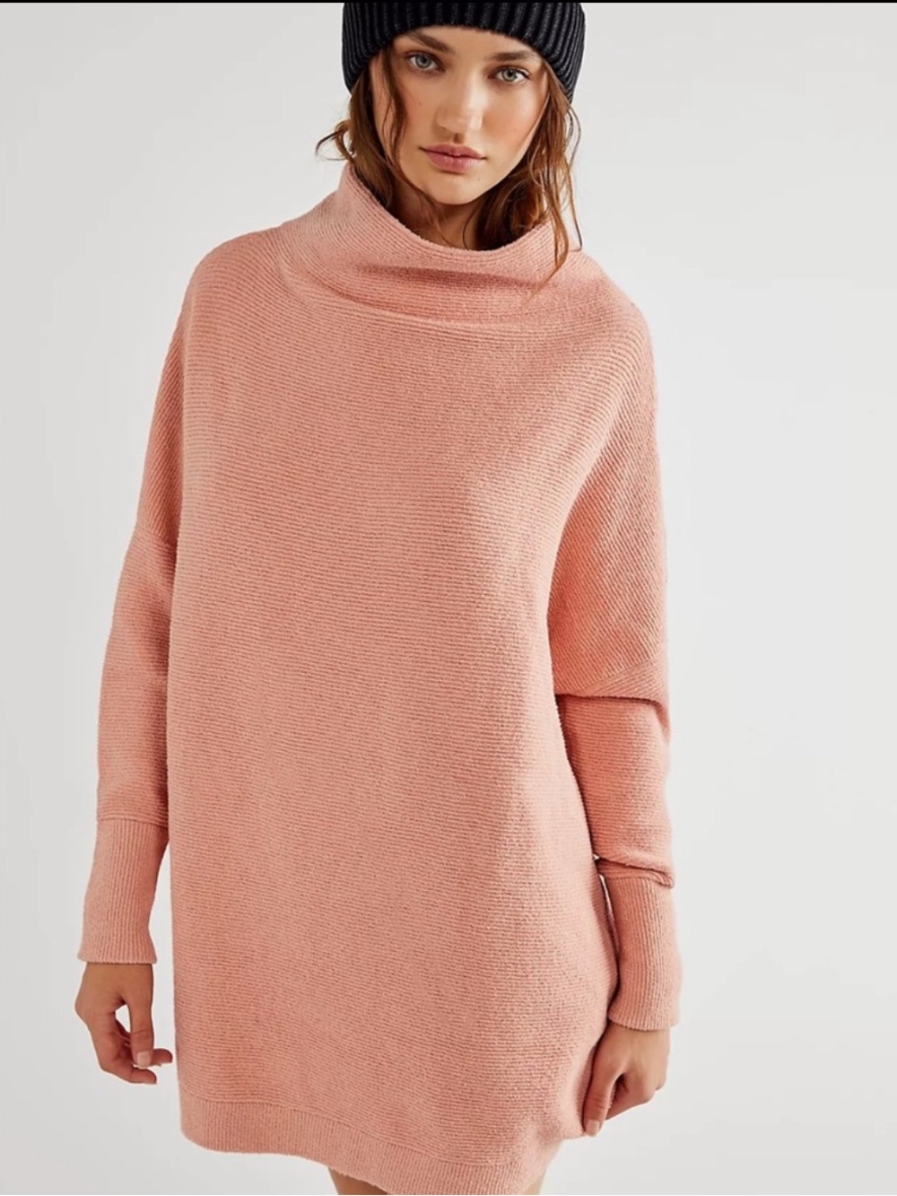 Free People Pink Ottoman Slouchy Tunic Sweater